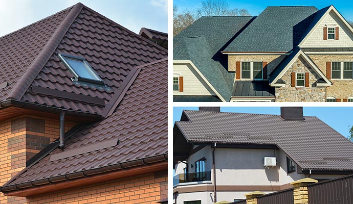 Collage of hip, gambrel and saltbox roof 