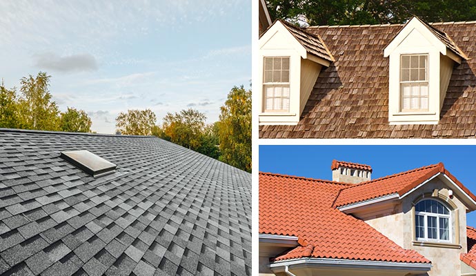 Collage of various style roofs