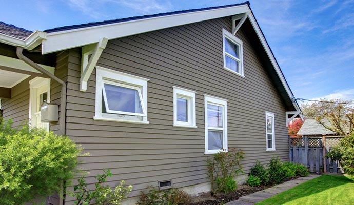 Installed siding of a house