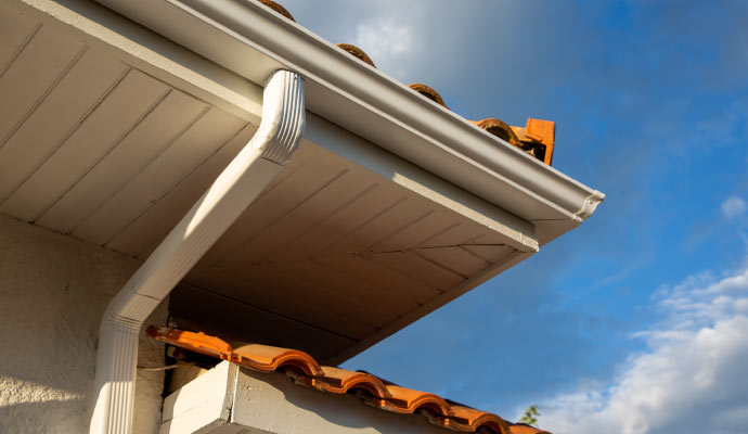 An installed gutter