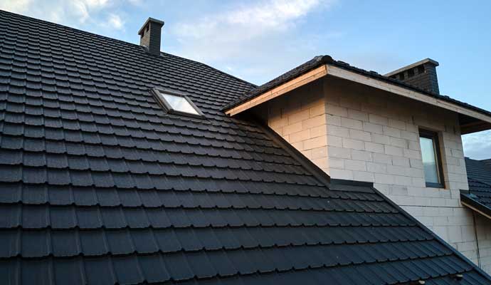 House with slate shingle roof