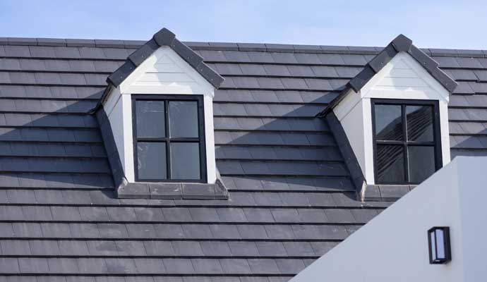 A beautiful house with slate shingle roof