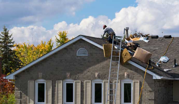 Repairing storm damaged roof