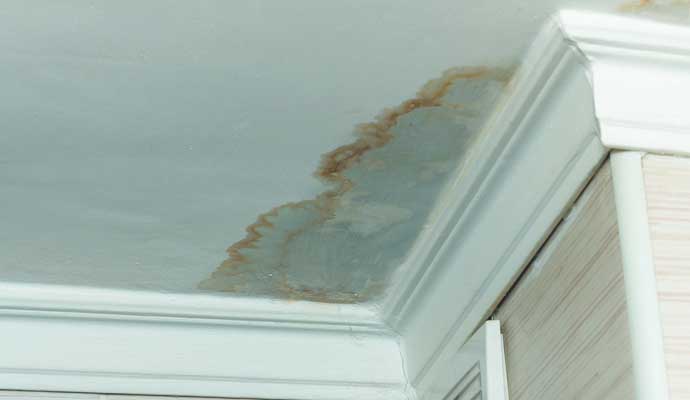 Visible water stain on ceiling