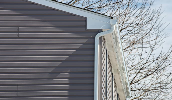 Aluminum siding installed on exterior wall