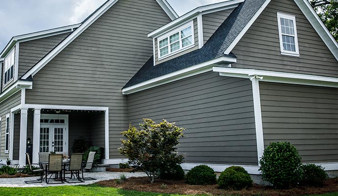 House with newly installed vinyl siding