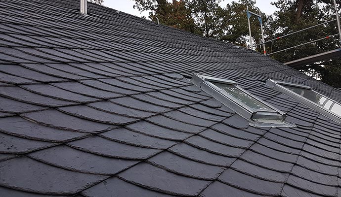 Slate shingles roof