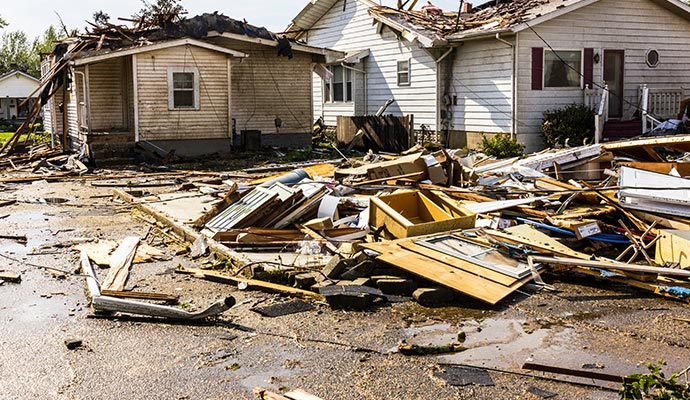 House Severely damaged by wind storm