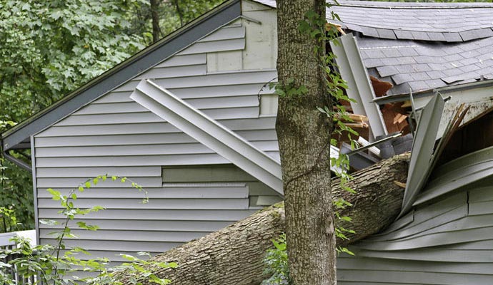 Storm damaged property